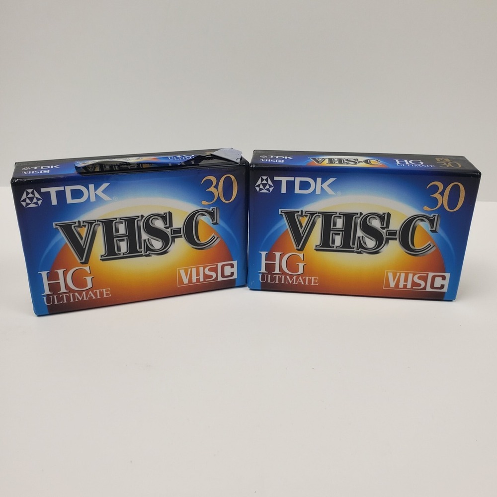 TDK TC-30 HG Ultimate VHS-C Blank Tapes Lot Bundle of 2